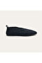 Women's Black Braided Leather Mixed Ballerinas - 2