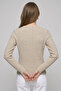 Agostina Beige Melange 100% Cotton V-Neck Knitwear Sweater - 5