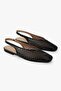 Women's Selira Black Leather Perforated Ballerinas - 2