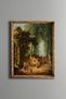 Historical Garden Fountain and Figures - Vintage Patterned Frame - Fine Model
