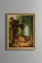 Historical Garden Fountain and Figures - Vintage Patterned Frame - Fine Model