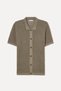 Men's Mink Color Polo Collar Short Sleeve Knitwear Cardigan - 4