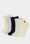 F5628Axkr1 Multi-Colored Women's 5-Piece Cotton Booties Socks