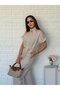 Smocked short sleeve parachute modal suit stone - 3