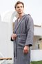 Joone 100% Cotton Hooded Unisex Waffle Pique Bathrobe Women's and Men's Bathrobe - 5