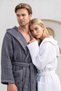 Joone 100% Cotton Hooded Unisex Waffle Pique Bathrobe Women's and Men's Bathrobe - 6