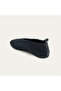 Women's Black Braided Leather Mixed Ballerinas - 3