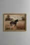 Horse Figure in Rural Scenery - Vintage Patterned Frame - Slim Model