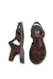 Women's Genuine Leather Ankle Strap Buckle Closed Front Suede Daily Sandals Gines Brown Suede - 4