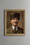 Ataturk Portrait - Vintage Patterned Frame - Slim Model
