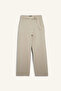 D4467Axbg123 Beige Wide Leg Double Pocket High Waist Standard Length Modal Trousers - 6