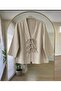 Women's V-Neck Kimono Jacket with Tie Detail - 3
