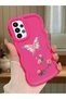 Samsung Galaxy A23 Compatible Shockproof Simple Red Silicone Phone Case Butterfly Pattern
