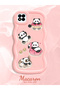 Simple Pink Silicone Phone Case Panda Pattern Shockproof Compatible with Poco C31