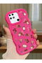 Redmi 10C Compatible Shockproof Simple Red Silicone Phone Case Cover Flower Pattern