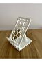 Phone Stand - Desk Phone Holder - Tablet Stand - Honeycomb Design - White - 5