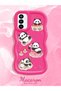 Simple Red Silicone Phone Case Panda Pattern Shockproof Compatible with Samsung Galaxy M23
