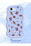 iPhone 6S Plus Compatible Shockproof Simple Blue Silicone Phone Case Flowers Pattern - 2