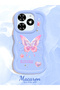 Tecno Spark Go 2024 Compatible Shockproof Simple Blue Silicone Phone Case Butterfly Pattern - 2
