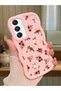 Samsung Galaxy A16 Compatible Shockproof Simple Pink Silicone Phone Case Flower Pattern