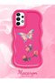 Samsung Galaxy A73 Compatible Shockproof Simple Red Silicone Phone Case Butterfly Pattern - 2