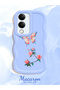 Vivo Y04 Compatible Shockproof Simple Blue Silicone Phone Case Butterfly Pattern - 2