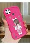 For Realme C25Y Compatible Shockproof Simple Red Silicone Phone Case Girl Pattern