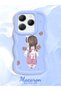 Infinix Hot 40 Compatible Simple Blue Silicone Phone Case with Girl Pattern, Shockproof - 2