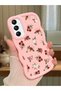 Samsung Galaxy A24 Compatible Shockproof Simple Pink Silicone Phone Case with Flower Pattern