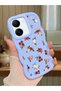 Vivo Y36 5g Compatible Shockproof Simple Blue Silicone Phone Case Flower Pattern