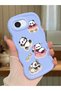 Simple Blue Silicone Phone Case Panda Pattern Compatible with iPhone 16E Shockproof - 2