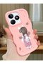 Realme Note 50 Compatible Shockproof Simple Pink Silicone Phone Case Girl Pattern
