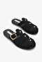 Laokla Women's Slippers - Black Suede - 2