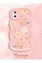 iPhone XS Compatible Shockproof Simple Pink Silicone Phone Case Flowers Pattern - 2