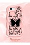 iPhone Se 2022 Compatible Shockproof Simple Pink Silicone Phone Case Butterfly Pattern - 2