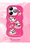 Simple Red Silicone Phone Case Panda Pattern Shockproof Compatible with Infinix Smart 8