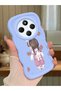 Redmi A4 Compatible Shockproof Simple Blue Silicone Phone Case Girl Pattern
