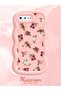 iPhone 8 Plus Compatible Shockproof Simple Pink Silicone Phone Case Flowers Pattern - 2