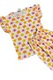 Girls' Cotton Thin Fabric White Orange Floral Pattern Short Ruffle Sleeve Shorts Summer Pajama Set - 4