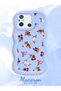 Redmi 12C Compatible Anti-Knock Simple Blue Silicone Phone Case Cover Flowers Pattern - 2