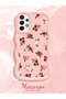 Samsung Galaxy A73 Compatible Shockproof Simple Pink Silicone Phone Case Cover Flower Pattern - 2