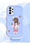 Samsung Galaxy A23 Compatible Shockproof Simple Blue Silicone Phone Case Girl Pattern - 2