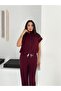 Women's Zippered Top Comfortable Cut Modal Wide Leg Sweatpants Set - 3