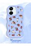 Poco C65 Compatible Shockproof Simple Blue Silicone Phone Case Cover Flower Pattern - 2
