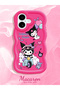 iPhone 17 Compatible Shockproof Simple Red Silicone Phone Case Kuromi Pattern - 2
