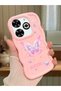 Infinix Smart 8 Plus Compatible Shockproof Simple Pink Silicone Phone Case Butterfly Pattern
