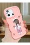 Poco C55 Compatible Shockproof Simple Pink Silicone Phone Case Girl Pattern