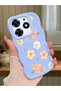 Tecno Spark 10 Pro Compatible Shockproof Simple Blue Silicone Phone Case Flower Pattern