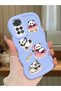 Simple Blue Silicone Phone Case Panda Pattern Compatible with Redmi Note 11S Shockproof - 2
