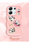 Simple Pink Silicone Phone Case Panda Pattern Shockproof Compatible with Redmi Note 13 4g